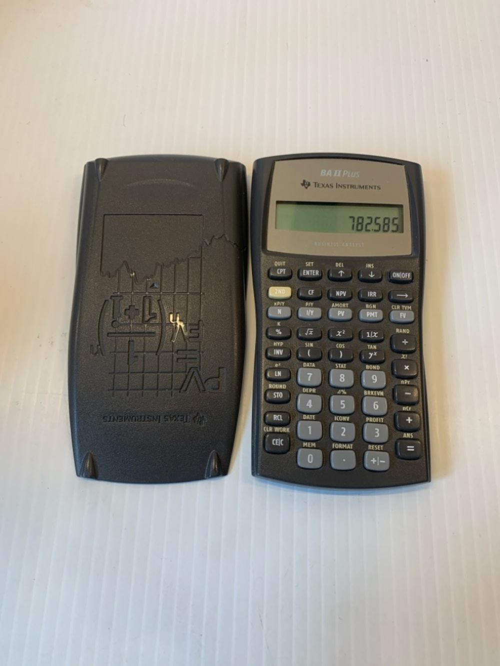 Texas Instruments BA II Plus Financial Calculator in Black and Gray